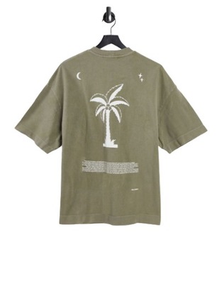 T-SHIRT MĘSKI KHAKI Z NADRUKIEM KLASYCZNY XS 1ATO