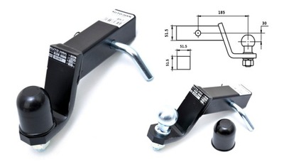 BARRA DE REMOLQUE GANCHO DE REMOLQUE HAKI ADAPTADOR PARA AUT CON EE.UU. 51,5MM AH-1  