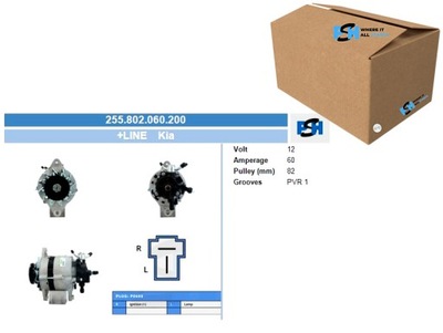 ГЕНЕРАТОР KIA 60A ГЕНЕРАТОР BV PSH