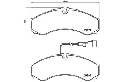 КОЛОДКИ ГАЛЬМІВНІ NISSAN CABSTAR 06- ЗАД BREMBO