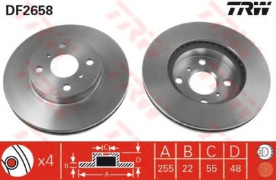 DISCO DE FRENADO PARTE DELANTERA TOYOTA COROLLA 1992- 2002  