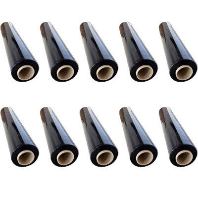 FOLIA STRETCH 3KG XXL STRECZ CZARNY CZARNA ROLKA MOCNA KRYJĄCA 10 SZTUK szt