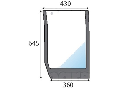 LOWER PRIEKIS GLASS KAIRĖ MXU100, MXU110, MXU115, MXU125, MXU135 TS100, TS 