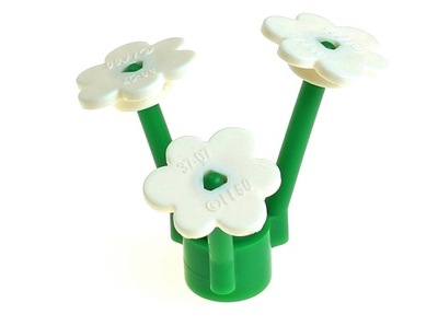 LEGO Kwiatek z łodygą roślina 3742 biały