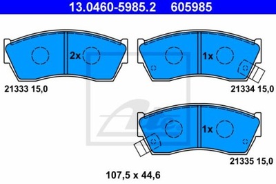 ATE 13.0460-5985.2 КОЛОДКИ ТОРМОЗНЫЕ ПЕРЕД SUZUKI ALTO/SWIFT 1,0-1,3 86-04