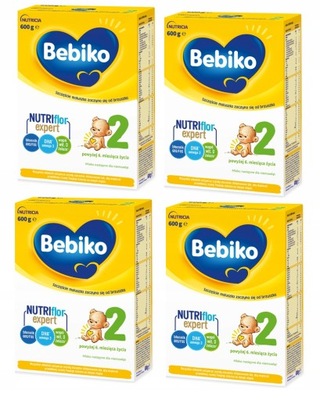 4 x Mleko Modyfikowane Bebiko 2 600g