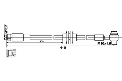 ATE ПАТРУБОК ТОРМОЗНОЙ ПЕРЕД P DŁ 410MM ŚR 10MM M10X1.5 CHEVROLET