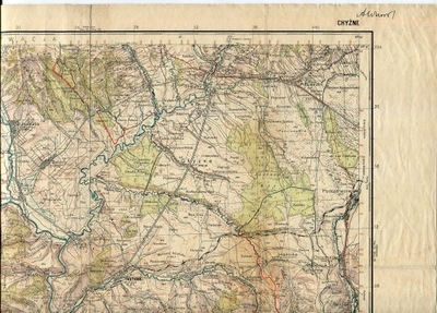 CHYŻNE :: mapa wojskowa : 1939 rok : NOWA GRANICA