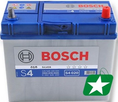 BOSCH SILVER S4 45AH 330A (020) P+ CIENKIE