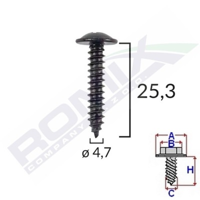 TORNILLO NEGRO 4,7X25,3MM FIAT ALFA LANCIA X10SZT  