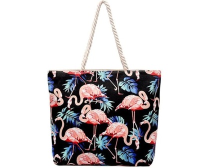 DUŻA torba letnia na plażę lato flamingi