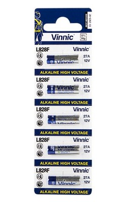 5 PACK VINNIC 23A L1028F 27A L828F ALKALINE BATTERY 12V BATTERY