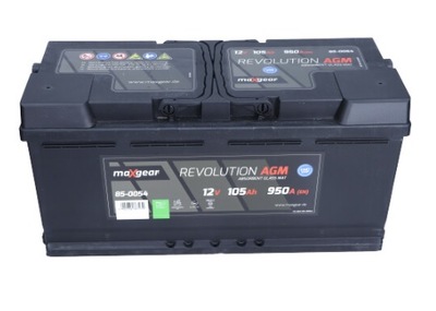 АККУМУЛЯТОР AGM MAXGEAR 105AH 950A 12V 393X175X190 P+