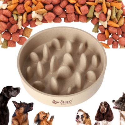 MISKA BAMBUSOWA SPOWALNIAJĄCA DLA PSA KOTA 15CM