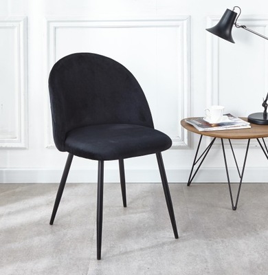Krzesło ODESSA czarne nogi czarne tapicerowane