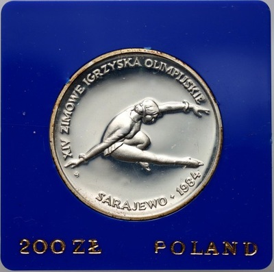 PRL, 200 złotych 1984, Olimpiada Sarajewo 1984