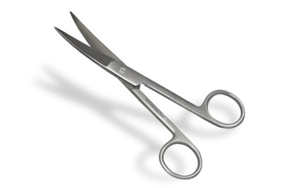 Nożyczki chirurgiczne operacyjne ZAGIĘTE OSTRE o/o