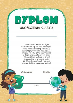 DYPLOM UKOŃCZENIA KLASY 3 wz. 3