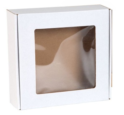 Karton fasonowy, klapowy 20 cm x 20 cm x 5 cm biały prezenty