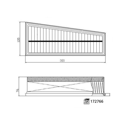 Febi bilstein 172766 фильтр воздуха фото №1