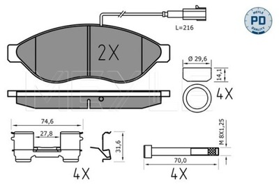 PADS BRAKE MEYLE 025 244 6819-1/PD  