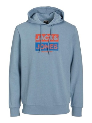 JACK & JONES bluza męska niebieski kaptur XL