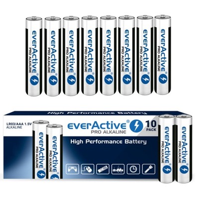 10x LR3 AAA BATERIE BATERIA ALKALICZNA everActive