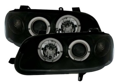 LAMPY PRZEDNIE ANGEL EYES OPEL OMEGA BLACK 94-99