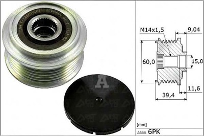 Ina шкив генератора toyota aygo 1,0 c1/108 фото №1