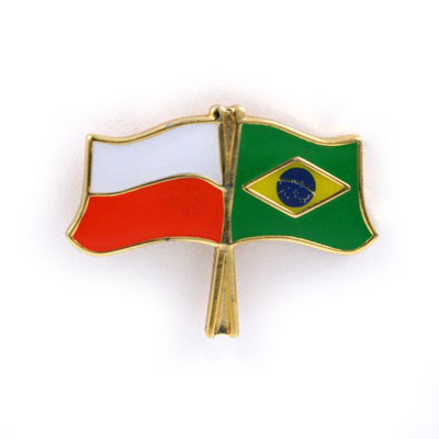 Przypinka pin wpinka flaga POLSKA-Brazylia