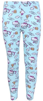 Turkusowe, dziewczęce legginsy HELLO KITTY 128 cm