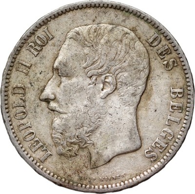 Belgia, Leopold II, 5 franków 1873