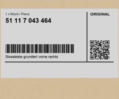 List. zderz. ґрунтований. przed. права bmw 7 e65 e66 фото №1