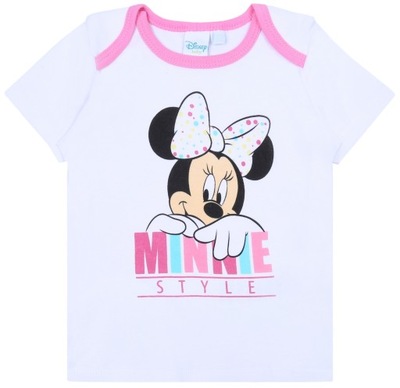 Biała koszulka, t-shirt niemowlęcy Minnie 80 cm