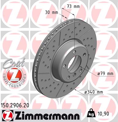 ZIMMERMANN 150.2906.20 ДИСК ТОРМОЗНОЙ