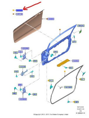 Прокладка дверь левых ford fiesta mk7 2009-17 фото №1