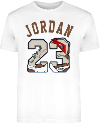 T-SHIRT MĘSKI DLA KOSZYKARZA 23 MICHAEL JORDAN KOSZULKA BIAŁA