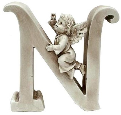 LIVELLO figurka 13 cm alfabet aniołek litera N