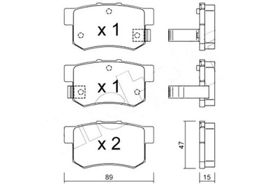 METELLI ZAPATAS DE FRENADO HONDA CIVIC 01- PARTE TRASERA  