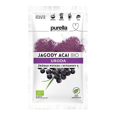 PURELLA Jagody Acai BIO. Odchudzanie. Potas + Witamina A, zdrowa skóra 21g