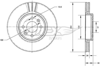 DISCS BRAKE TOMEX BRAKES TX 70-22  