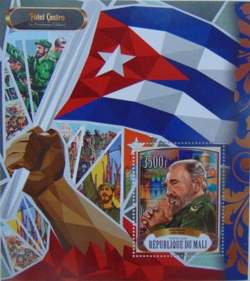 Fidel Castro, rewolucjonista i dyktator Kuby Mali 2018 blok #VG2559