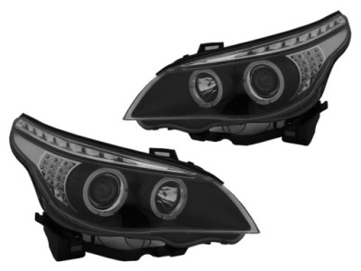 Фари лампи діоди лінза clear black тюнінг bmw 5 e60 e61 03-07 фото №1