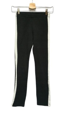 Legginsy Czarne H&M Białe Lampasy 152 cm 11 12