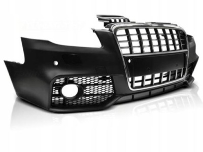 Бампер передний rs look audi a4 b7 04-08 хром фото №1