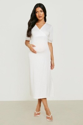 BOOHOO MATERNITY GŁADKA SUKIENKA MIDI XL