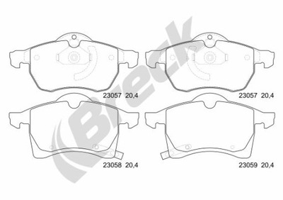 ZAPATAS DE FRENADO PARTE DELANTERA BRECK 23057 00 701 10  