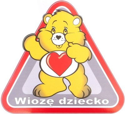 Naklejka wiozę dziecko - misio, IP-124058