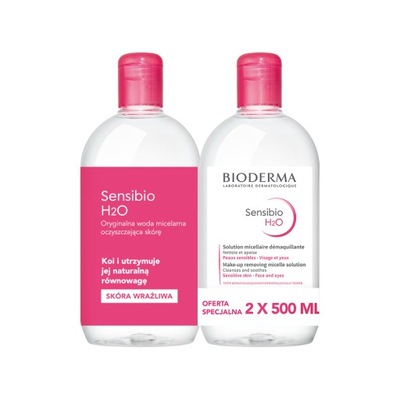 Bioderma Sensibio H2O Woda micelarna, 2 x 500 ml