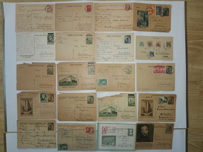 KARTKI POCZTOWE - ZNACZKI - STEMPLE - FDC -1940-1960 - 20 SZTUK